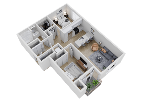 a floor plan of a house with a bedroom and a living room